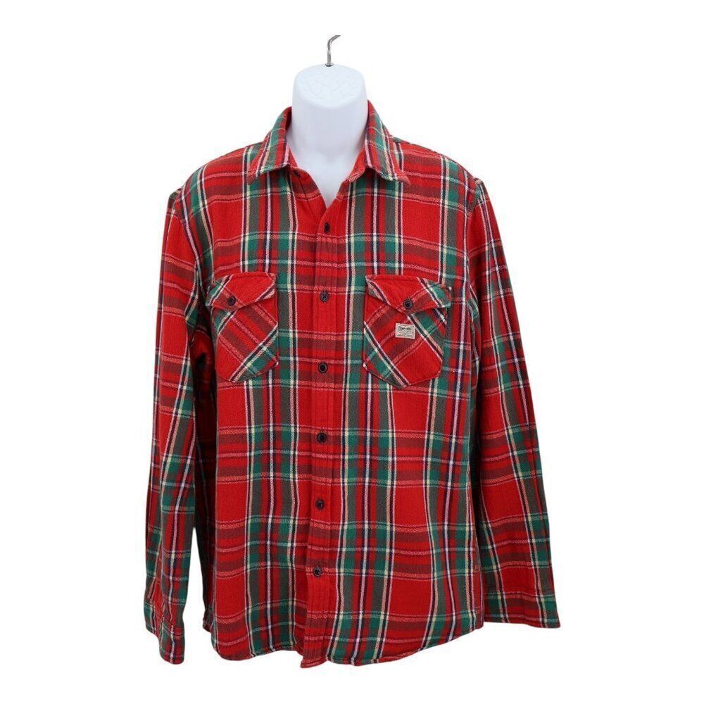 Vintage Ralph Lauren Shirt Adult LARGE Red Plaid Pony Big Oversize Preppy 90s